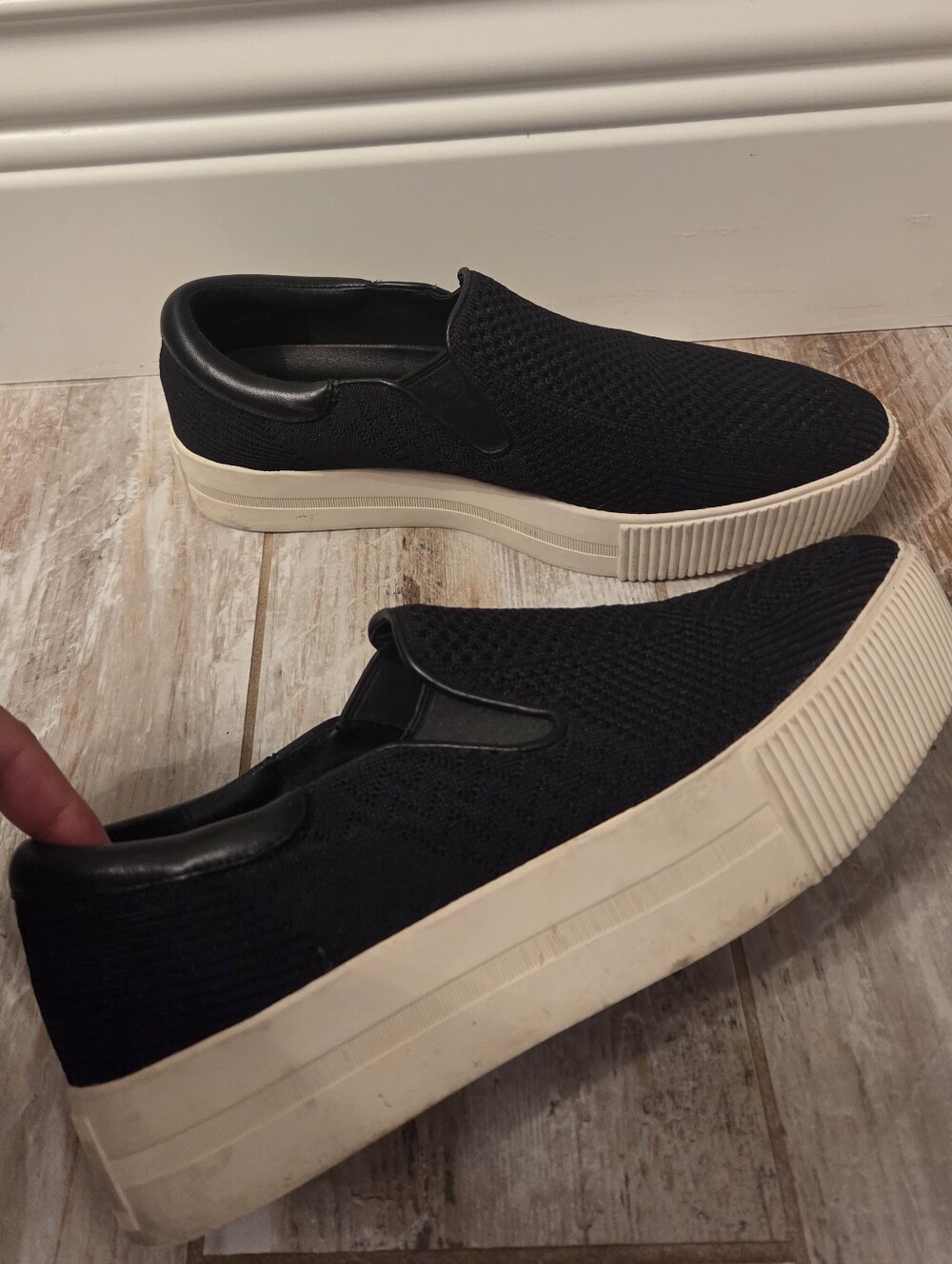 ASH Black Knit Slip-On Platform Sneakers Size 39